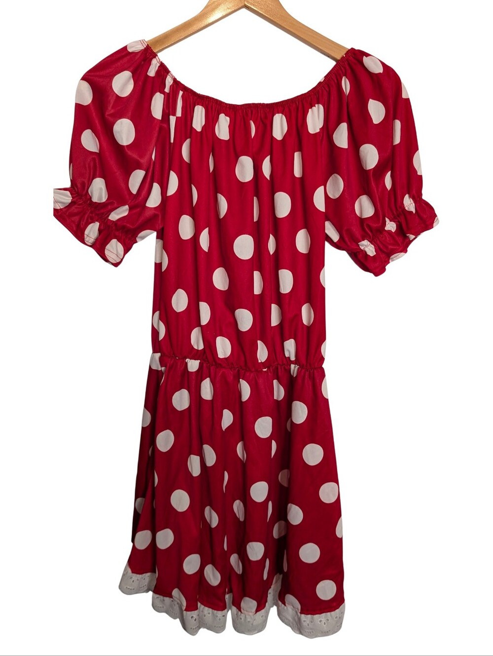 Adult Little Miss Mouse /Minnie Mouse Red Polka Dot Dress Costume. Medium